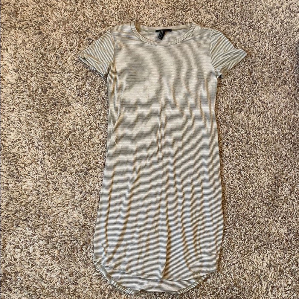 Cream and white tee shirt dress